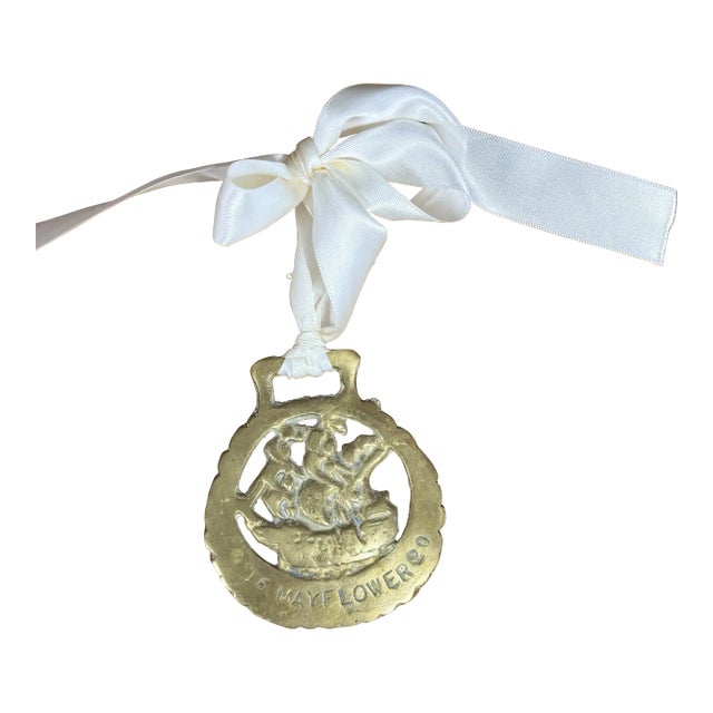 Vintage English Horse Brass Ornament For Sale