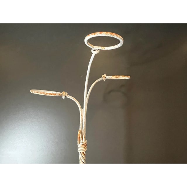 Vintage Early 20th Century White Cast Iron African Violet Plant Stand For Sale - Image 9 of 13