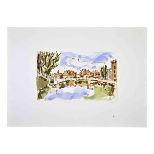 Franco Marzilli, City View, 1980s, Etching For Sale