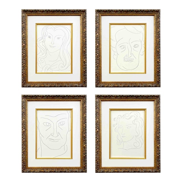 1970s Matisse Set of Four Drawings 103-115-133-136 Framed - Set of 4 For Sale