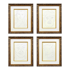 1970s Matisse Set of Four Drawings 103-115-133-136 Framed - Set of 4
