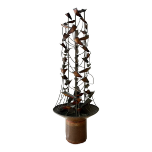 "Waterwheel" Copper/Brass Kinetic Fountain 1982 by Hans Van De Bovenkamp