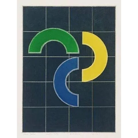 1970s "Manx Yellow" Geometric Print by Gordon House Welsh For Sale