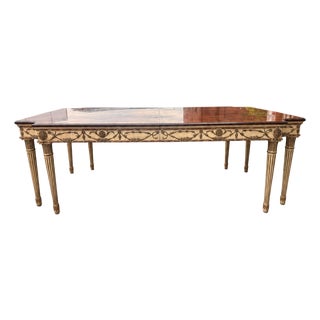 1990s e.j. Victor Attributed Newport Historic Collection Neoclassical Gilt Dining Table For Sale