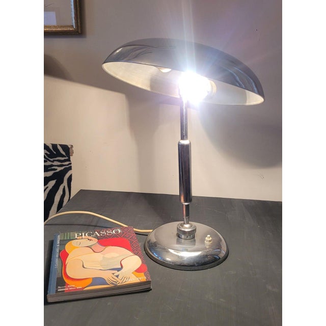 Chrome Table Lamp by Giovanni Michelucci, 1940 For Sale - Image 11 of 15