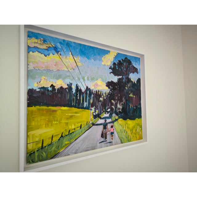 Linda Clerget, Sun on the Countryside, Oil, Framed For Sale - Image 9 of 12