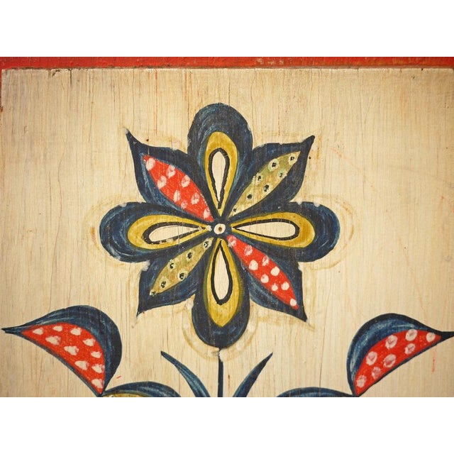 Alpine Blue Floral Painted Cupboard For Sale - Image 14 of 18