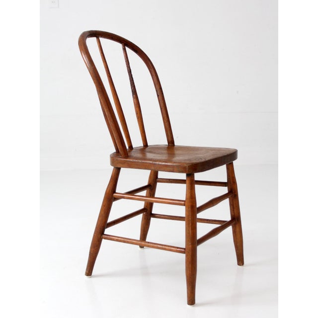 Antique Windsor Bow Back Farmhouse Chair For Sale - Image 11 of 14