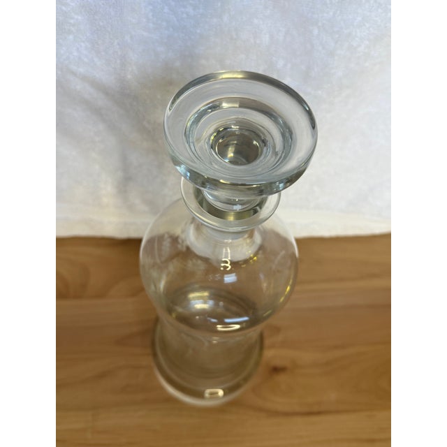 Glass 1940's Art Deco Etched Glass Crystal Top Decanter For Sale - Image 7 of 7