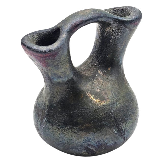 Ceramic J. Diller Raku Pueblo-Style Wedding Jar – Earth & Fire Fired Pottery For Sale - Image 7 of 12