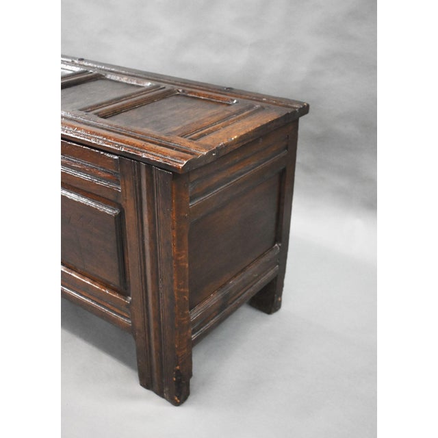 Antique Oak Marriage Chest, 1650 For Sale - Image 9 of 15