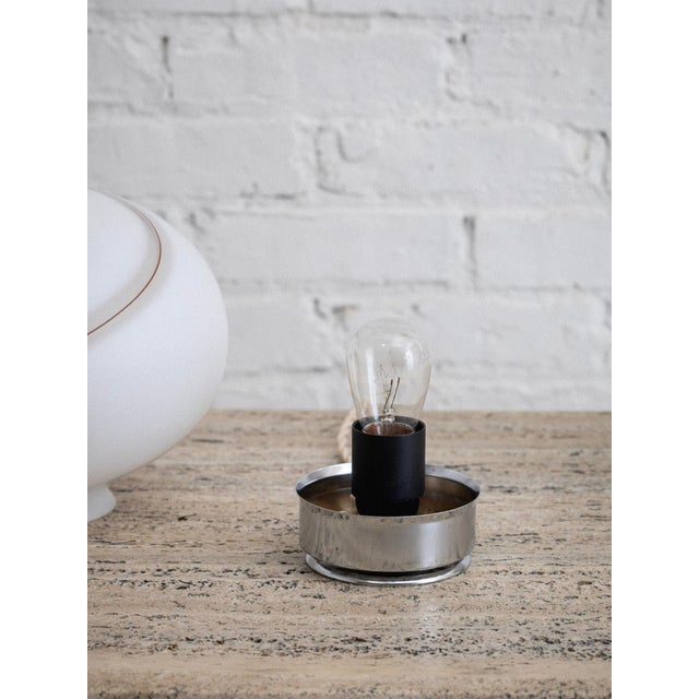 Metal Vetri Murano "Swirl" Globe Table Lamp, a Pair For Sale - Image 7 of 8