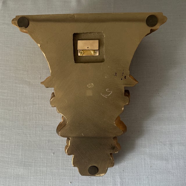 Gold Vintage Large Gold Ceramic Wall Bracket Shelf For Sale - Image 8 of 9