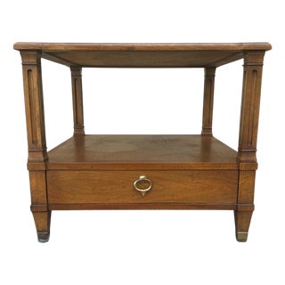 Late 20th Century Milling Road for Baker Neoclassical Two-Tier Side Table With Drawer For Sale