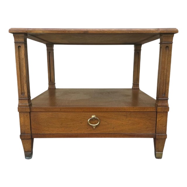 Late 20th Century Milling Road for Baker Neoclassical Two-Tier Side Table With Drawer For Sale