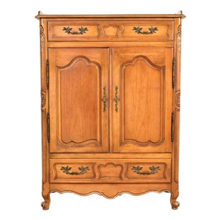 French Provincial Louis XV Fruitwood Gentleman's Chest by Fancher, Circa 1940s For Sale