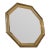 Vintage Octagonal Brass Mirror With Etched Glass – Original Backing & Hardware For Sale