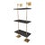 Modern multi-tier shelf in polished gold and black shelves, details urban simplicity with burnished finishes. Marais Shelf...