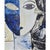 Blue Abstract Figurative Original Oil Painting 'Portrait of a Woman' | Unframed For Sale - Image 8 of 12
