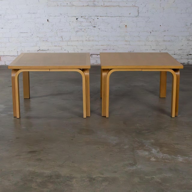 Fabulous vintage Scandinavian Modern oak end tables designed by Rud Thygesen and Johnny Sorensen for Magnus Olesen and...