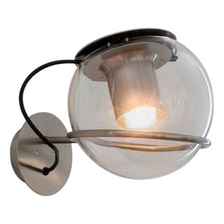 The Globe Wall Lamp in Transparent Blown Glass by Joe Colombo for Oluce For Sale