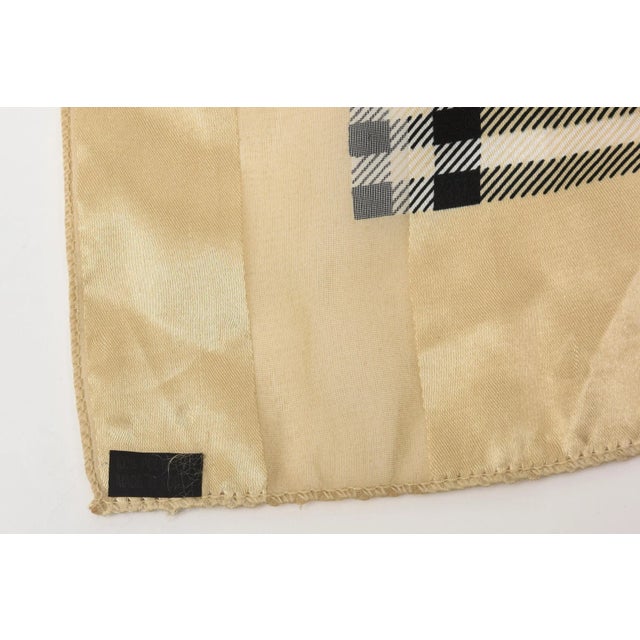 Beige Vintage Burberry Silk Satin Scarf 1960's For Sale - Image 8 of 8