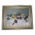 1950s Vintage Artist Signed Original Oil on Canvas Yellow and Purple Violets 31 X 25, Framed For Sale