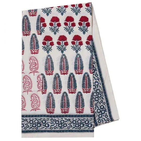 Blue Checkerboard 10-Seat Blue & Red Tablecloth For Sale - Image 8 of 8