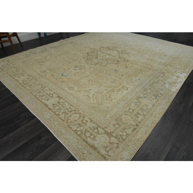 1970s 1970s Vintage Persian Handmade Wool Cotton Orange Area Rug For Sale - Image 5 of 11