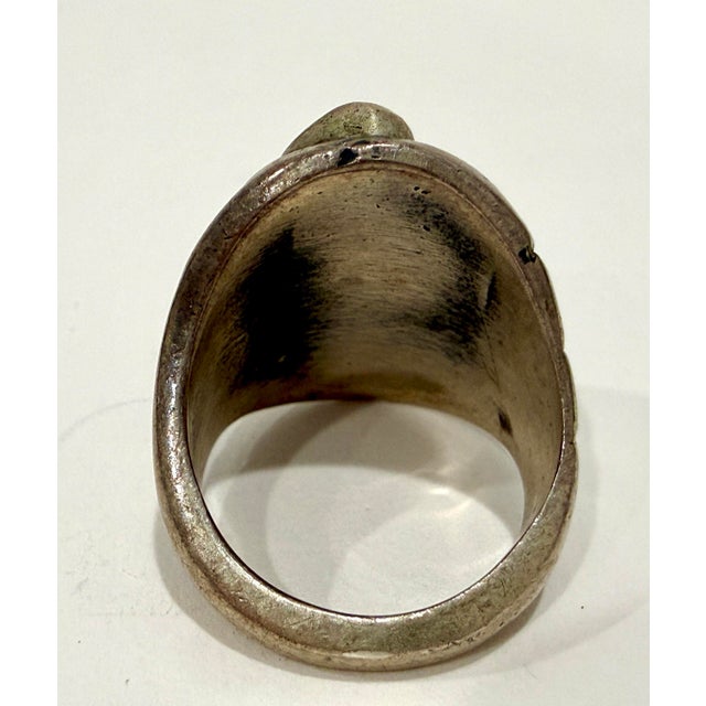 Metal Navajo Old Pawn Heavy Sterling Silver Turquoise Coral Native American Ring Southwest For Sale - Image 7 of 7