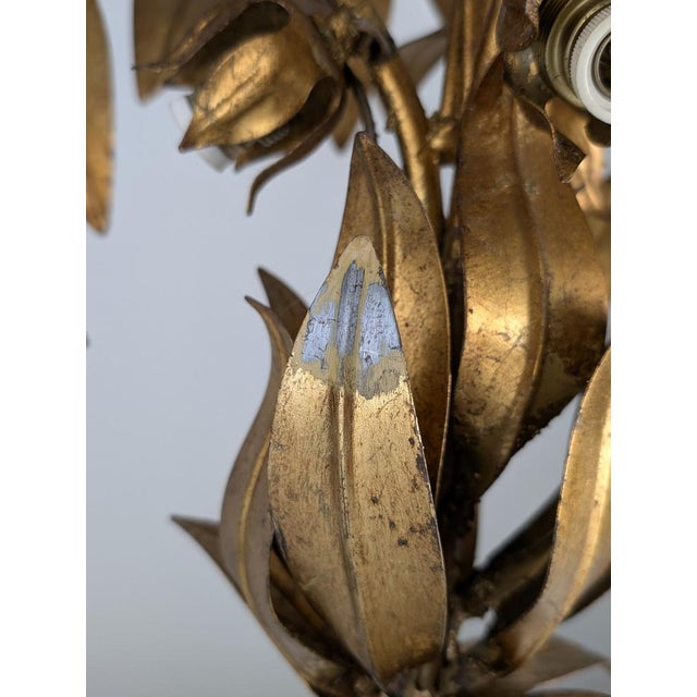 Gilt Metal Palm Tree Table Lamp from Hans Kögl, 1970s For Sale - Image 10 of 12