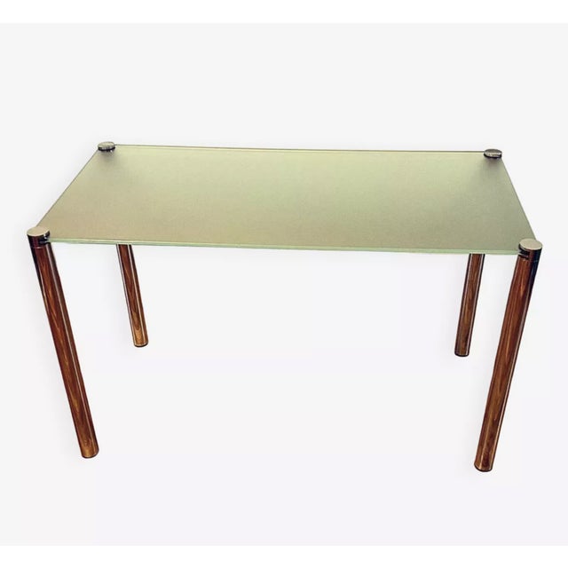 Rectangular Table in Tinted Glass with Chrome Legs, 1970s For Sale - Image 6 of 6