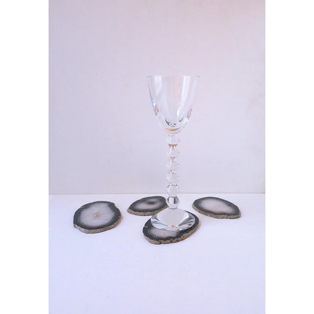 Late 20th Century Late 20th Century Coasters Black and White Agate, Set of 4 For Sale - Image 5 of 12