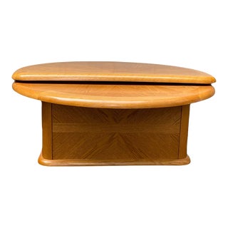 1980s Postmodern Swivel Top Coffee Table on Wheels For Sale