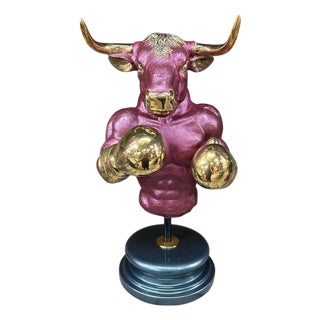 Boxer Bull Bust in Bronze For Sale