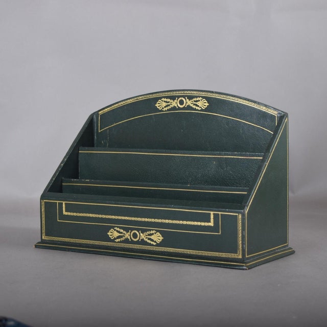 Green and Gold Three-Tier Letter Holder, 1960s For Sale - Image 6 of 16