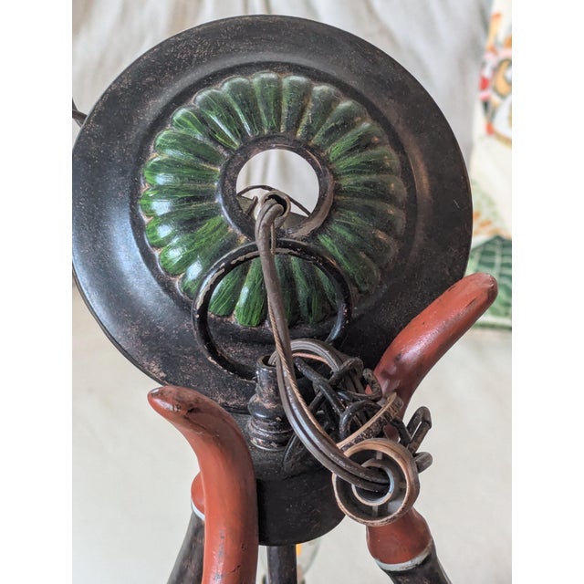 Vintage British Colonial Pineapple & Faux Bamboo Chandelier — Artist-Repainted by Anne Yates Burst, Indies Landing, Winter Park Fl For Sale In Orlando - Image 6 of 16