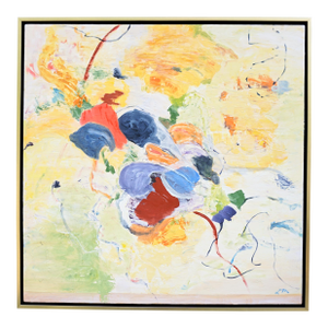 "No Strings Attached" Contemporary Abstract Painting by Laurie MacMillan, Framed