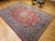 Persian Vintage Room Size Persian Isfahan Rug, Handwoven Floral Pattern, Red & Blue, 9’ X 12’ For Sale - Image 3 of 12