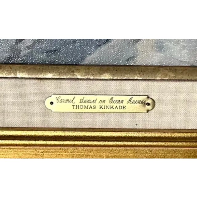 Blue Thomas Kinkade "Carmel, Sunset on Ocean Avenue" on Canvas For Sale - Image 8 of 15