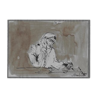 1950s Umberto Romano Figure Painting For Sale