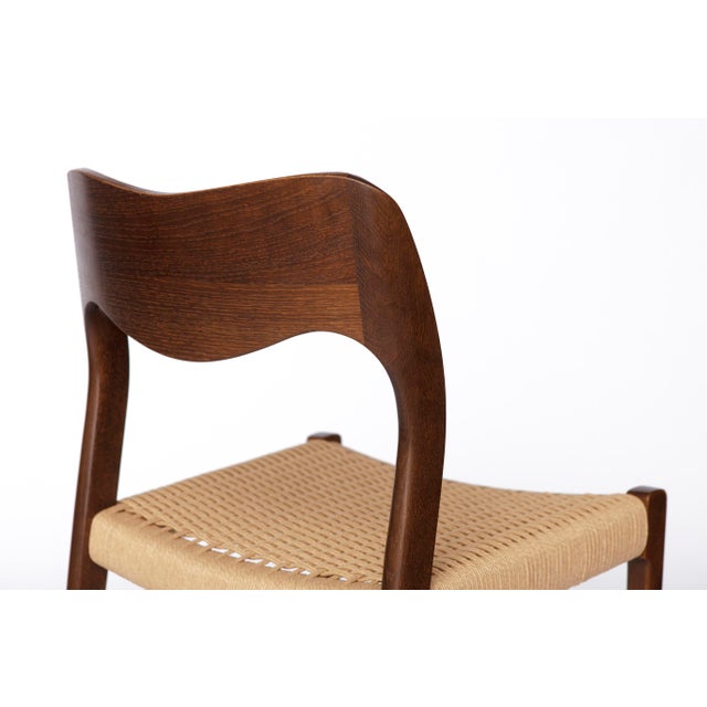 1960s Mid-Century Danish Model 71 Chair in Dark Oak and Cord by Niels Otto (N. O.) Møller for J.L. Møllers, 1960s For Sale - Image 5 of 10