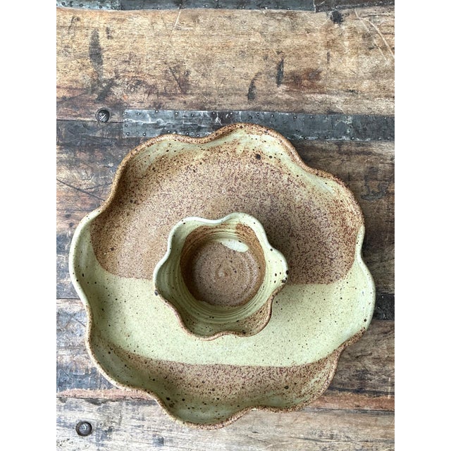 Vintage Studio Pottery Speckled Ceramic Appetizer Bowl For Sale - Image 10 of 14