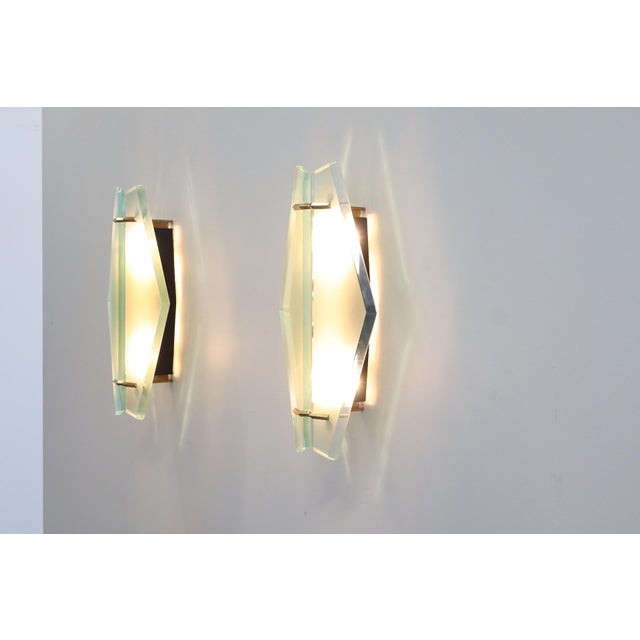 Max Ingrand for Fontana Arte Large Wall Lamps Model 1943, 1960, Set of 2 For Sale - Image 12 of 16