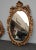 32"Tall Vintage French Provincial Ornate Gold Syroco Style Wall Mantle Mirror For Sale - Image 4 of 13