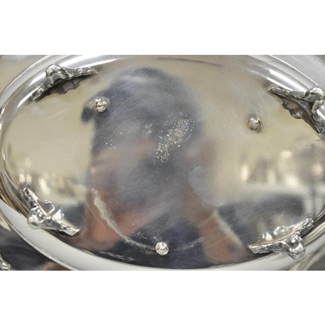 Vintage Eton Victorian Silver Plated Large Oval Covered Warming Dish Platter For Sale - Image 17 of 18