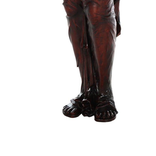 Late 19th Century Antique Full Size Carved Mahogany Caryatid Figure of a Classical Woman C1880 For Sale - Image 5 of 13