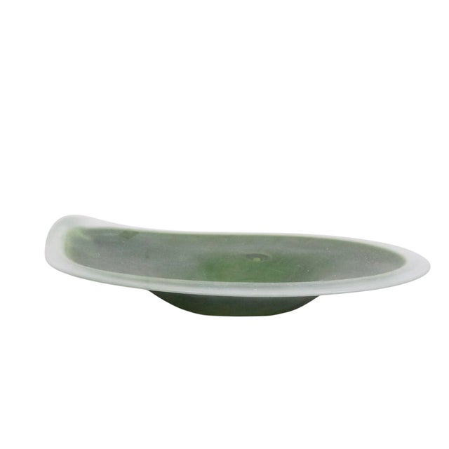 Mid Century, Post Modern era art glass low bowl, made in Murano, Italy circa 1960/80's . The bowl features an organic...