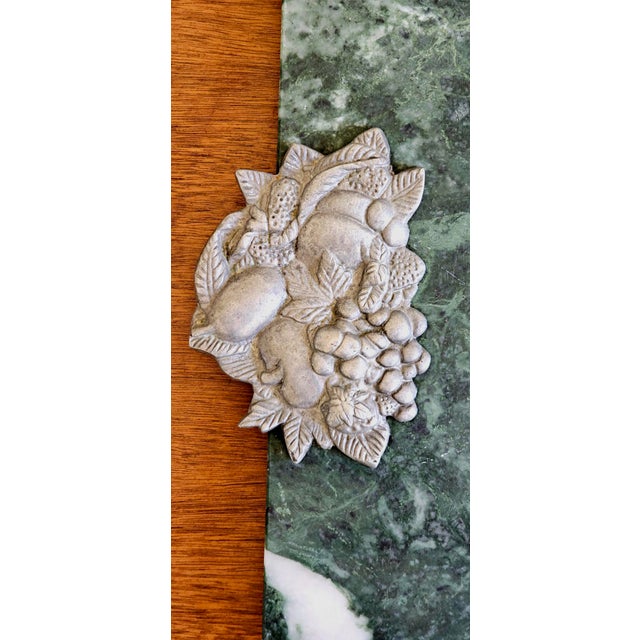 Vintage Seagull Pewter & Green Marble Charcuterie Board For Sale - Image 12 of 18