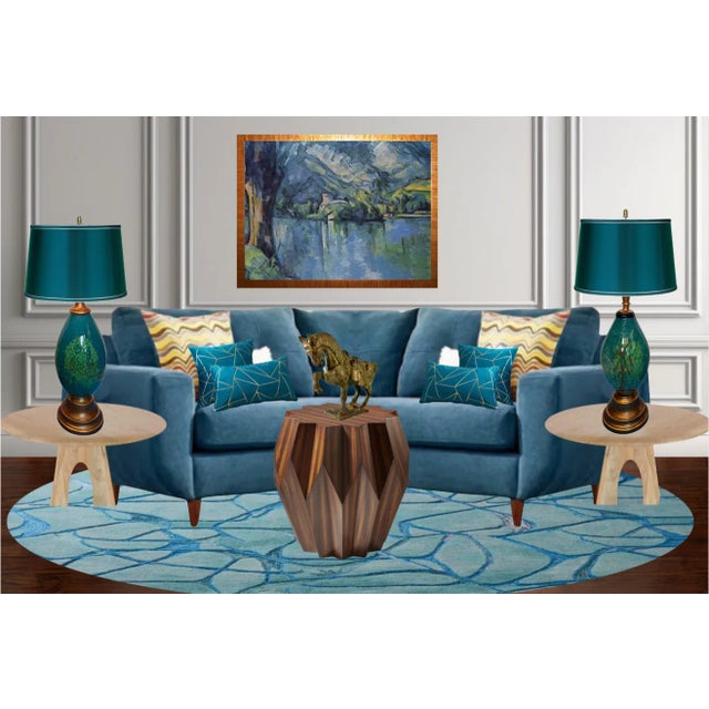 Art Glass Table Lamp a Pair: Abstract Tree For Sale - Image 9 of 12